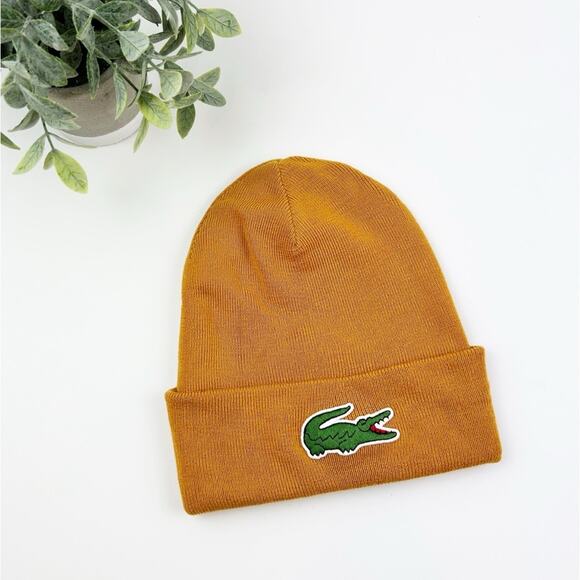 Lacoste Men's Big Croc Beanie Winter Hat NWT - Picture 1 of 4